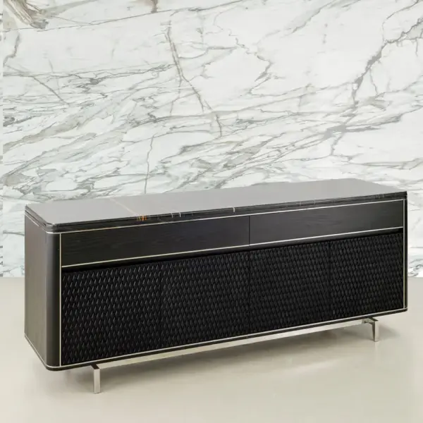 Vesper Diamond Sideboard with Stone Top