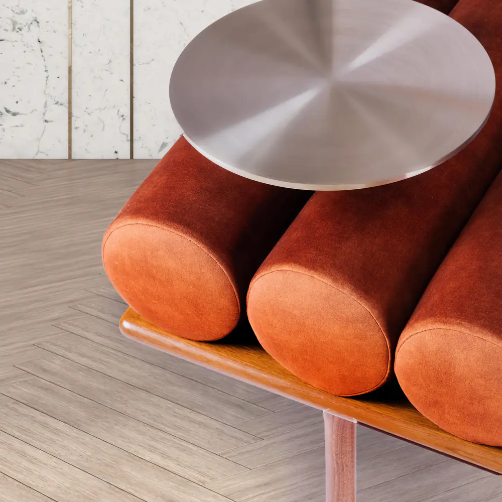 Aero Bolster Daybed Sofa with Integrated Side Table