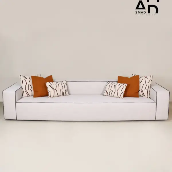 Linea Extra‑Long Low‑Profile Sofa with Contrast Piping