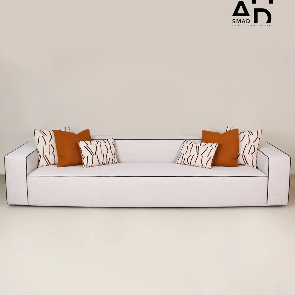 Linea Extra‑Long Low‑Profile Sofa with Contrast Piping