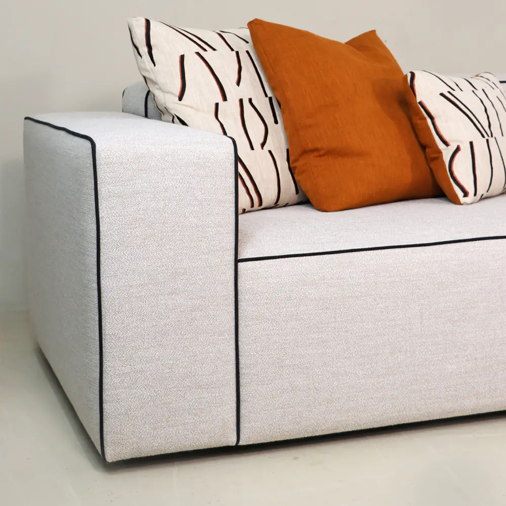 Linea Extra‑Long Low‑Profile Sofa with Contrast Piping