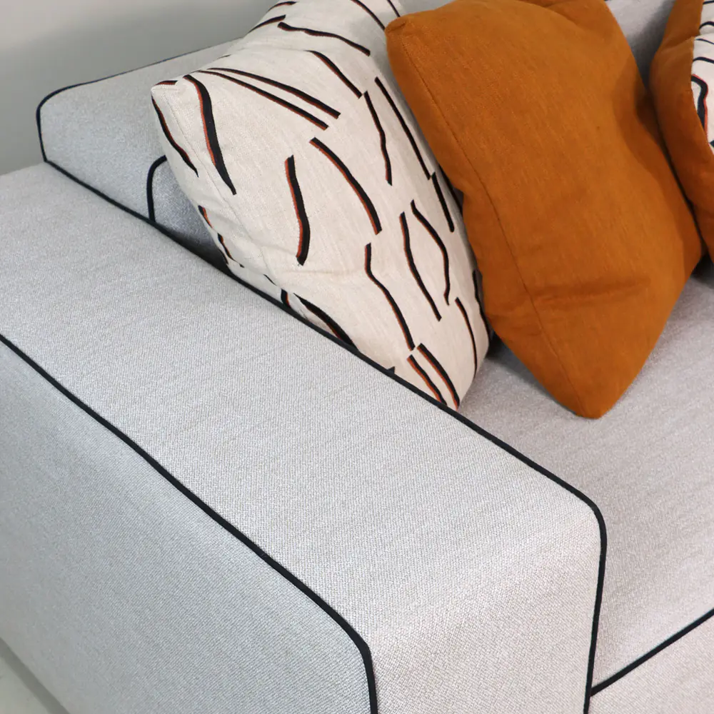 Linea Extra‑Long Low‑Profile Sofa with Contrast Piping