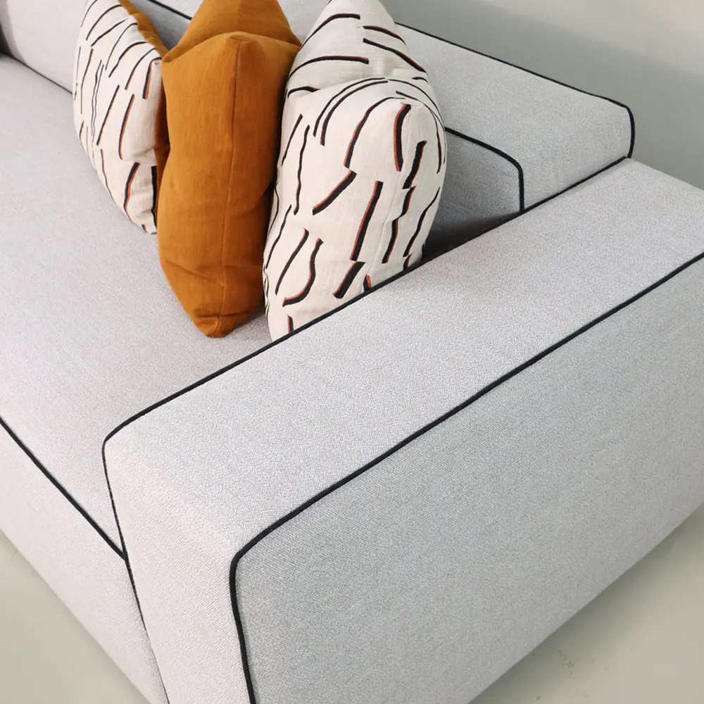 Linea Extra‑Long Low‑Profile Sofa with Contrast Piping