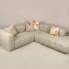 Aster Block-Tuft L-Sectional Sofa – Sand Beige