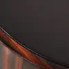 Macassar Ebony Round Drum Side Table with Black Top
