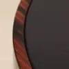 Macassar Ebony Round Drum Side Table with Black Top