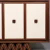 Zigzag Base Walnut & Ivory 4‑Door Sideboard