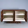 Zigzag Base Walnut & Ivory 4‑Door Sideboard