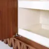 Zigzag Base Walnut & Ivory 4‑Door Sideboard