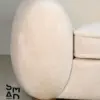 Cream Bouclé Rounded-Arm Sofa