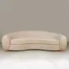 Cream Bouclé Rounded-Arm Sofa