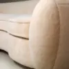 Cream Bouclé Rounded-Arm Sofa