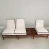 Mid‑Century Ivory Slipper Chair with Walnut‑Tone Base