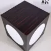 Ebony Cube Side Table with White Oval Inlays