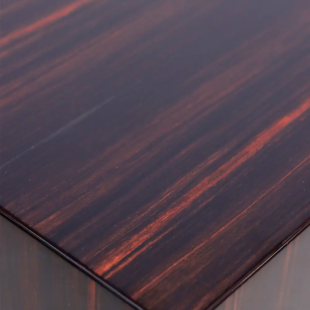 Ebony Cube Side Table with White Oval Inlays