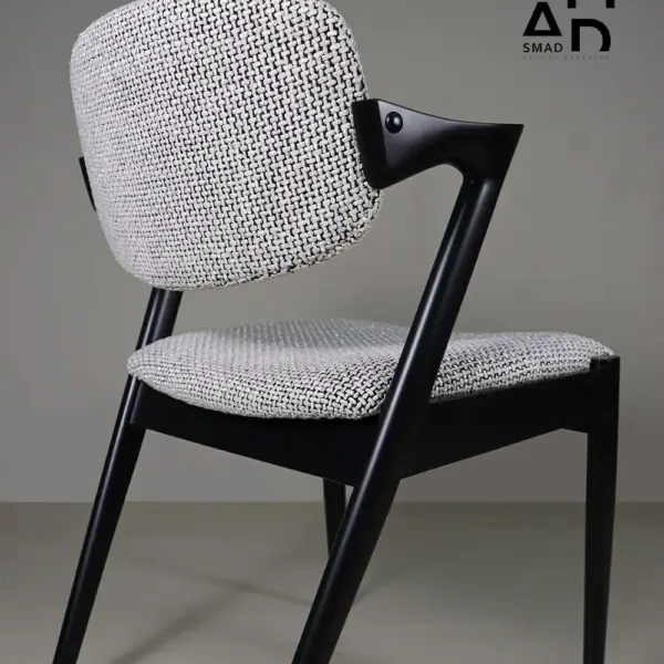 Arc Weave Upholstered Dining Chair – Black Frame