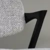 Arc Weave Upholstered Dining Chair – Black Frame