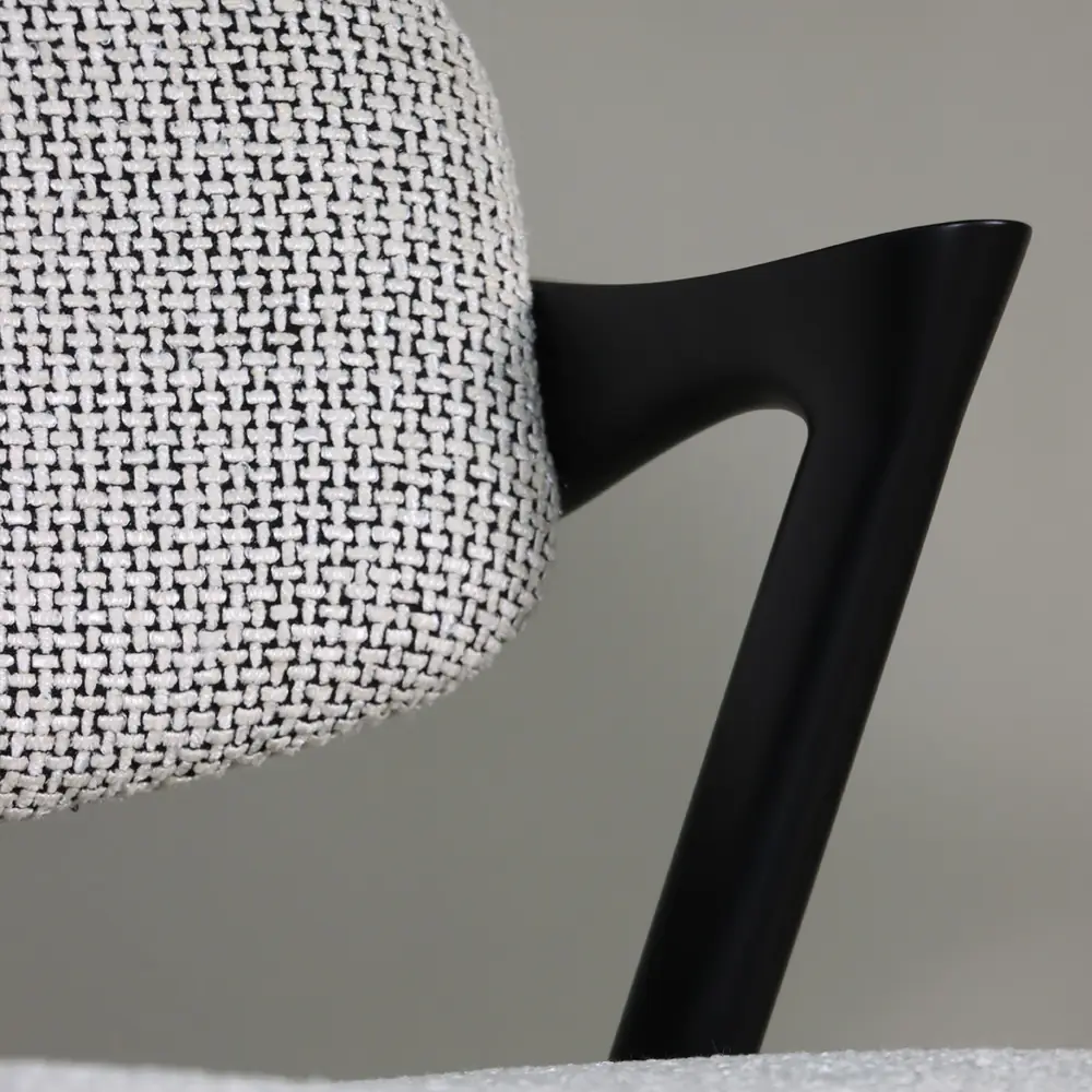 Arc Weave Upholstered Dining Chair – Black Frame