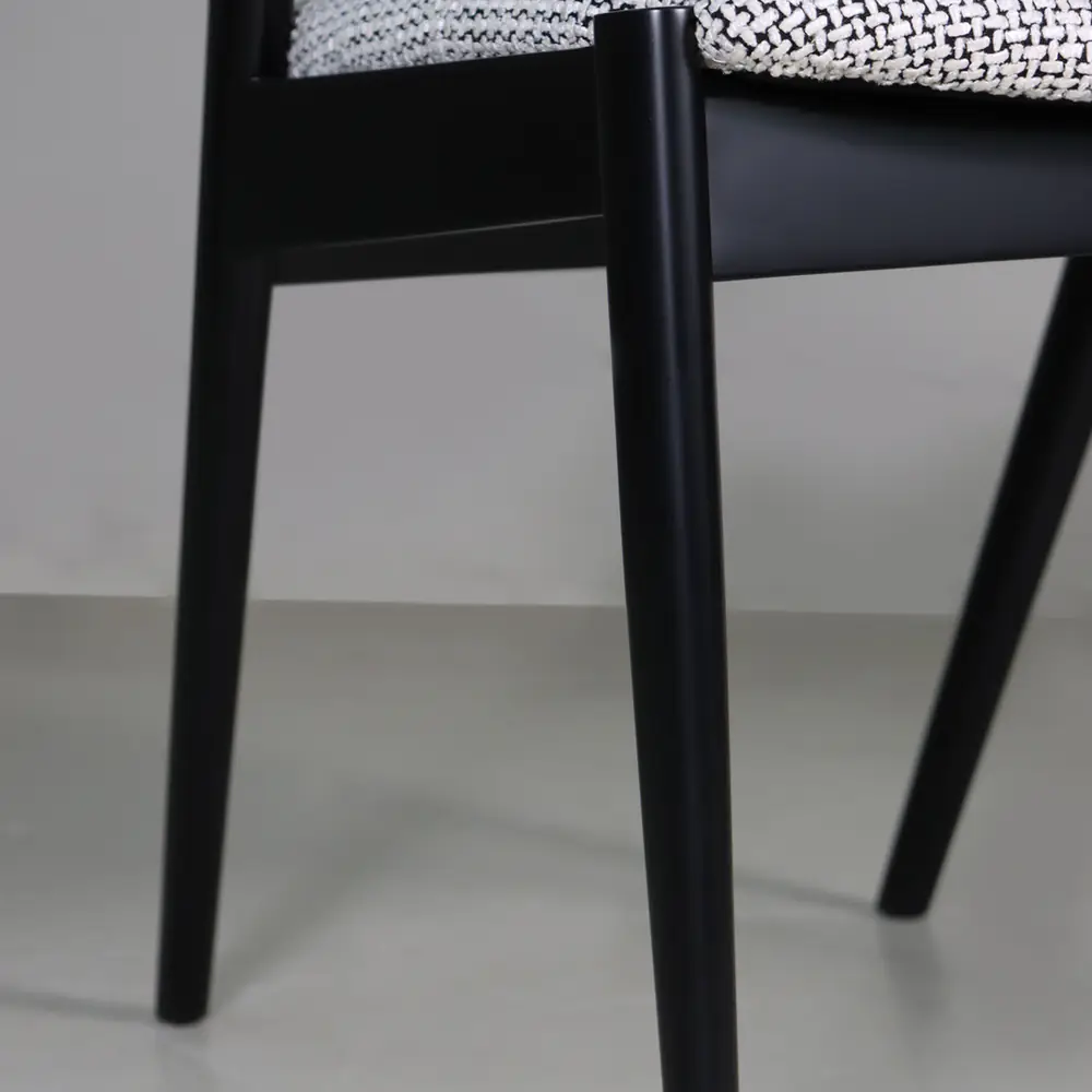 Arc Weave Upholstered Dining Chair – Black Frame