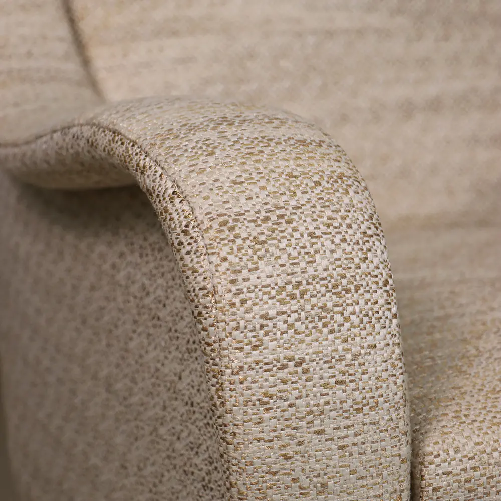 Lennox Cream Textured Accent Chair with Brass-Tipped Legs