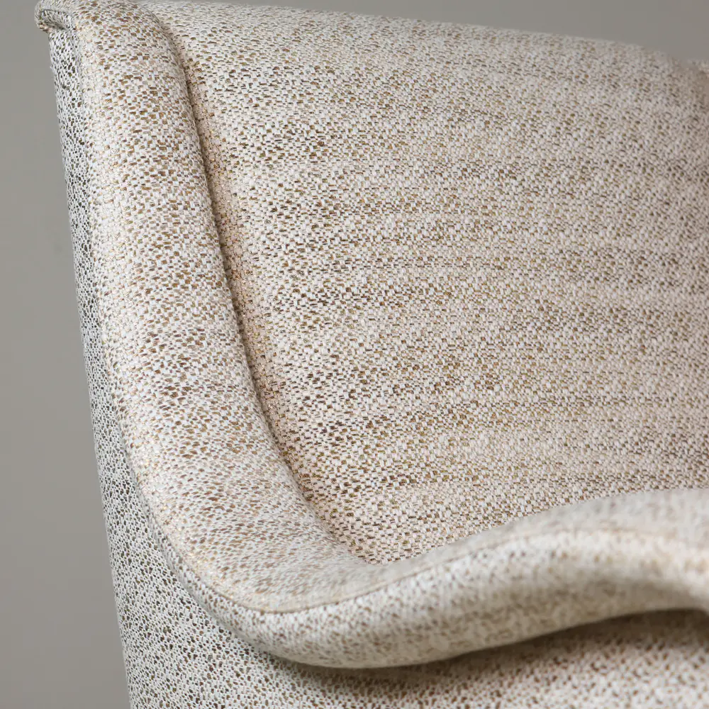 Lennox Cream Textured Accent Chair with Brass-Tipped Legs