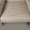 Lennox Cream Textured Accent Chair with Brass-Tipped Legs