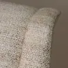 Lennox Cream Textured Accent Chair with Brass-Tipped Legs