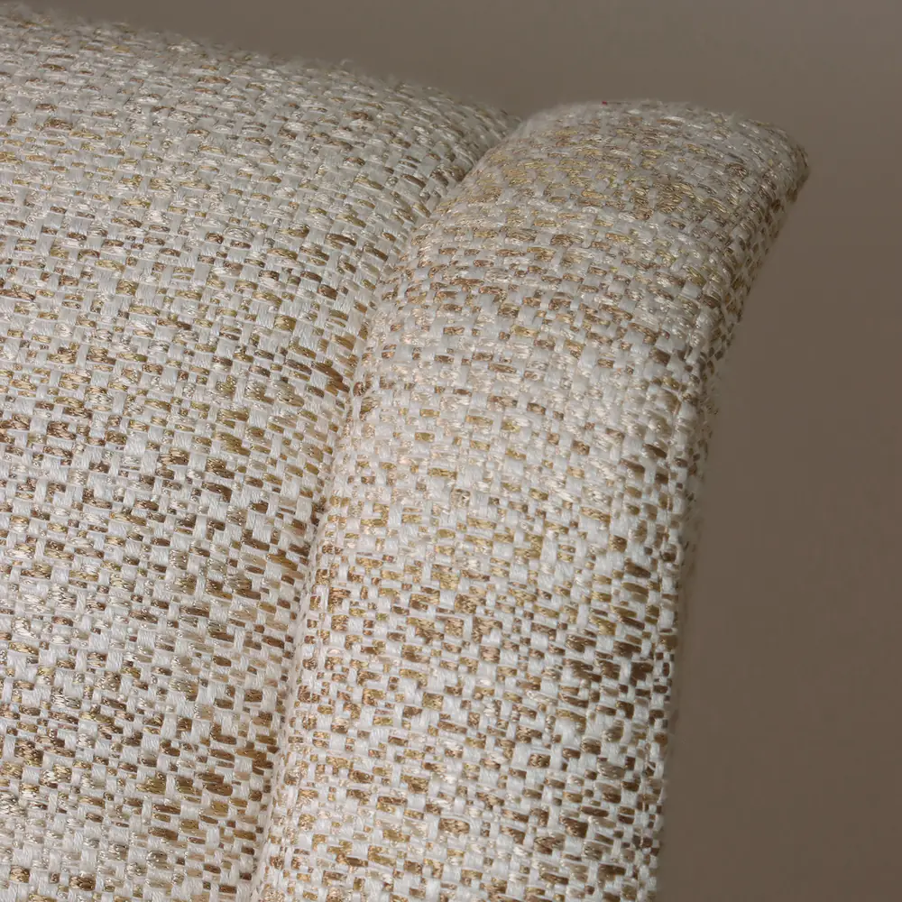 Lennox Cream Textured Accent Chair with Brass-Tipped Legs