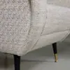 Lennox Cream Textured Accent Chair with Brass-Tipped Legs