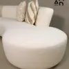Nimbus Curved Bouclé Sofa – Ivory