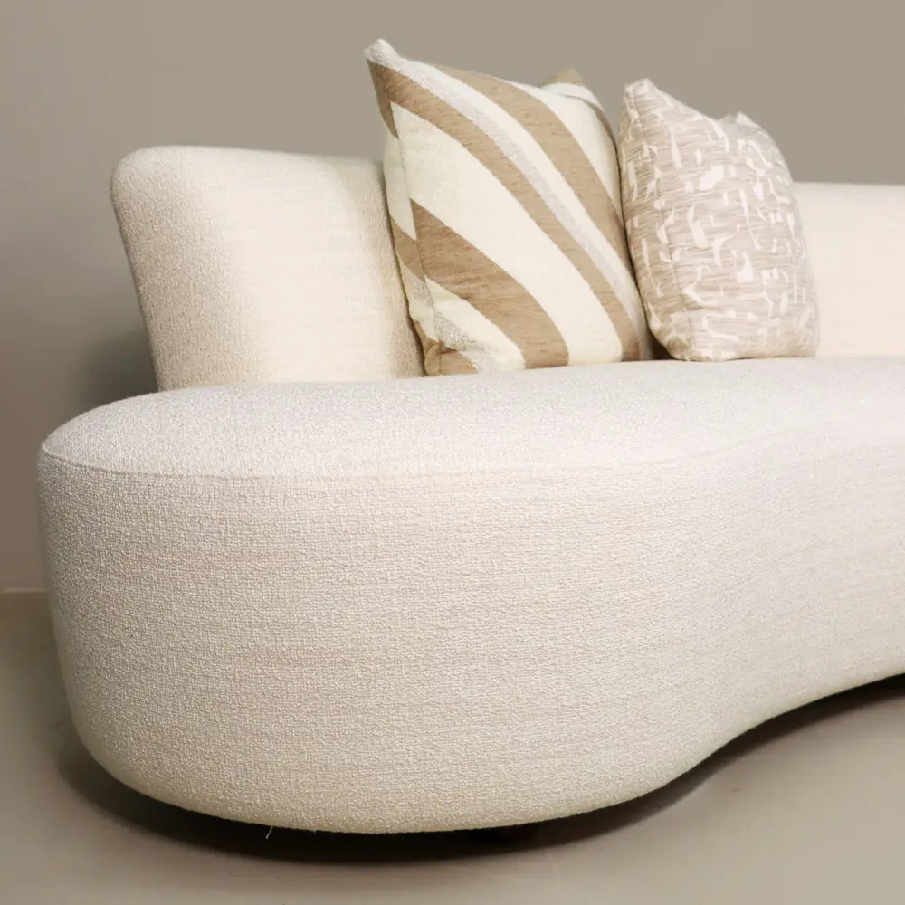 Nimbus Curved Bouclé Sofa – Ivory