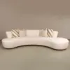 Nimbus Curved Bouclé Sofa – Ivory