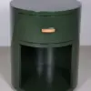 Round Forest Green Bedside Table with Drawer