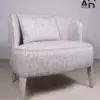 Arlo Curved-Back Upholstered Accent Chair - Light Grey