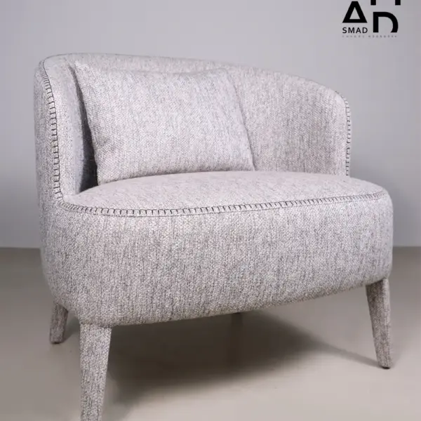 Arlo Curved-Back Upholstered Accent Chair - Light Grey