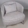 Arlo Curved-Back Upholstered Accent Chair - Light Grey