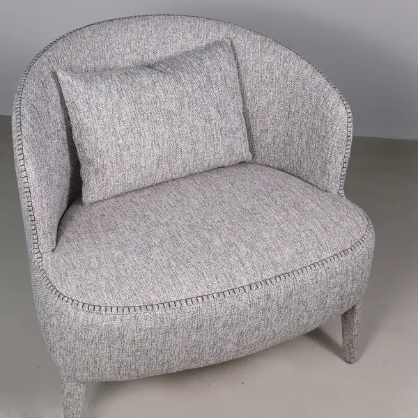 Arlo Curved-Back Upholstered Accent Chair - Light Grey