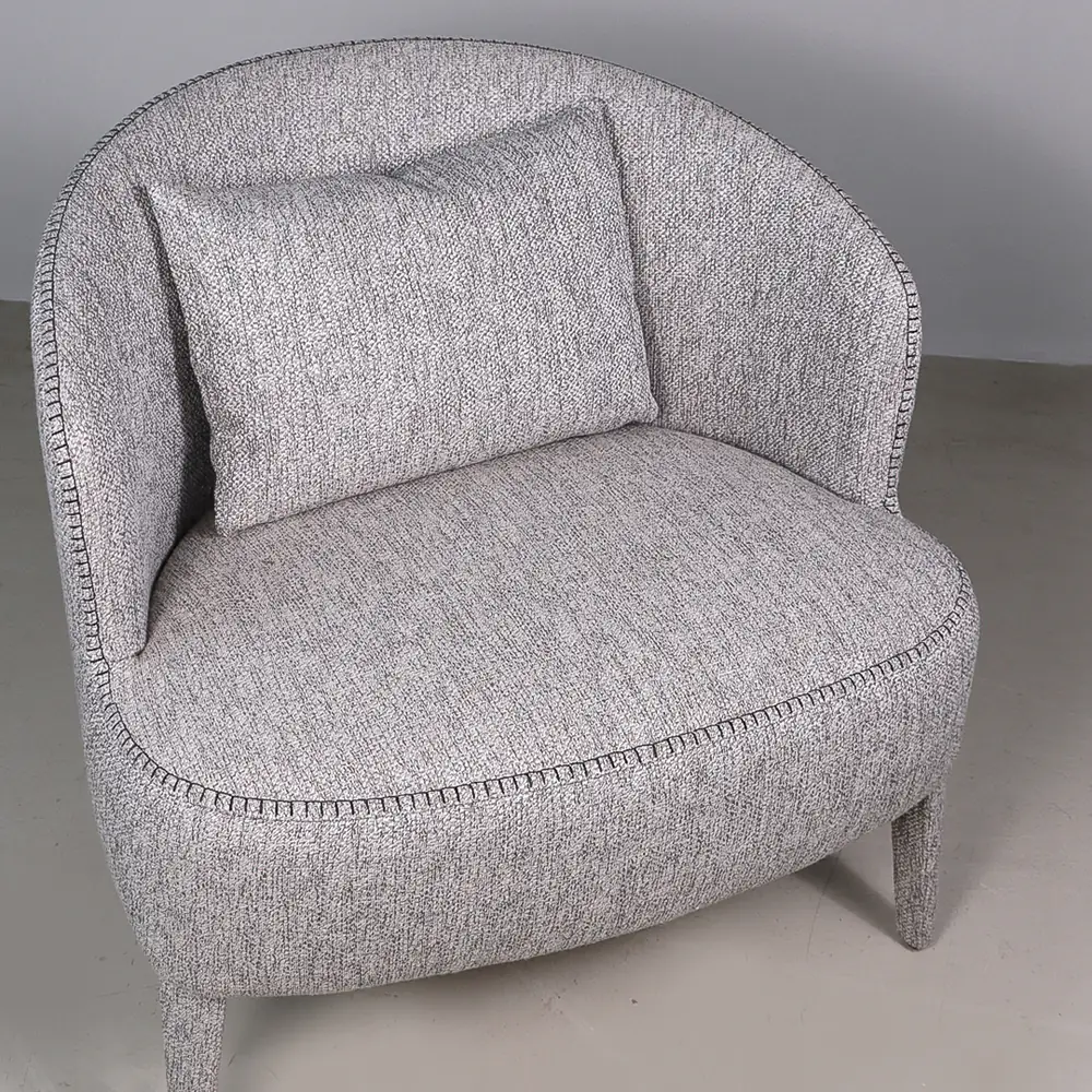 Arlo Curved-Back Upholstered Accent Chair - Light Grey