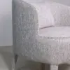 Arlo Curved-Back Upholstered Accent Chair - Light Grey