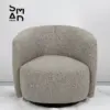 Pebble Bouclé Barrel Swivel Accent Chair