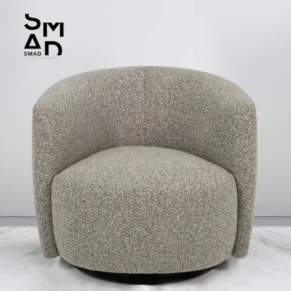 Pebble Bouclé Barrel Swivel Accent Chair