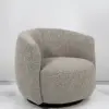 Pebble Bouclé Barrel Swivel Accent Chair