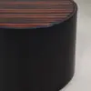 Round Drum Side Table with Ebony-Stripe Top
