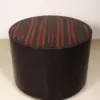 Round Drum Side Table with Ebony-Stripe Top