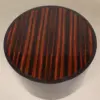 Round Drum Side Table with Ebony-Stripe Top