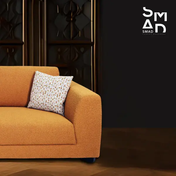 Sienna Bouclé Deep-Seat Sofa — Burnt Ochre