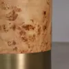 Oval Burl Wood Pedestal Table with Brass Plinth