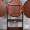 Halo Round LED Bar Cabinet in Walnut