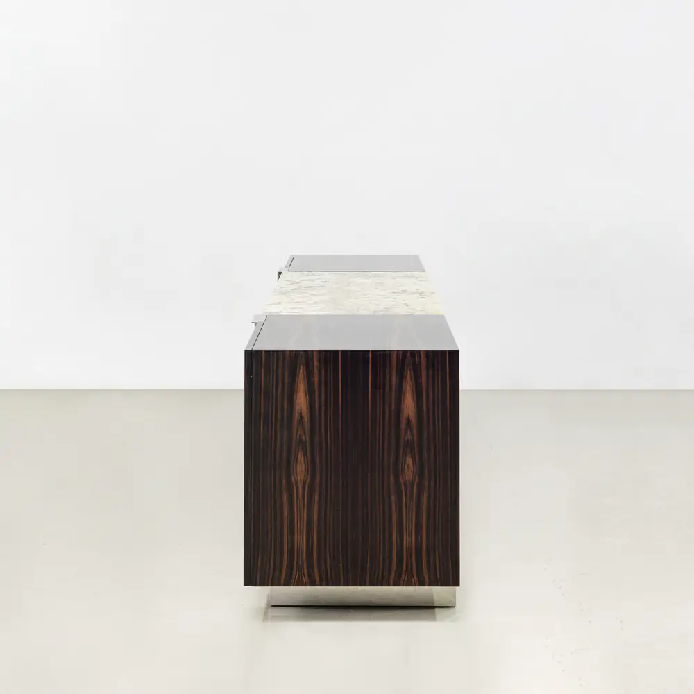 Aurelia Stone-Inlay Ebony Sideboard