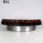 Orbit Round Coffee Table in Macassar Ebony & Brushed Steel